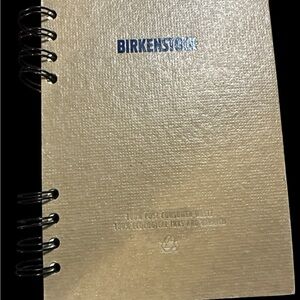 This is a Birkenstock spiral-bound notebook made with ecological materials.